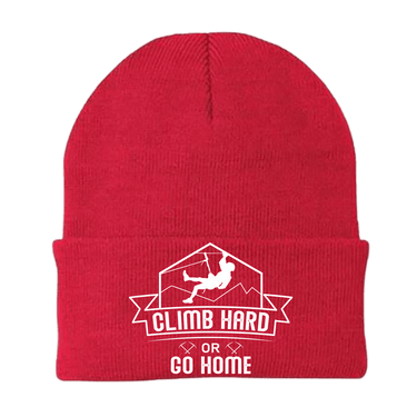 Climb Hard Or Go Home Embroidered Beanie